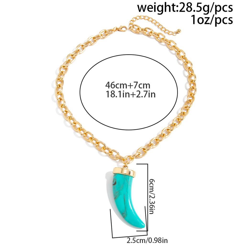 SHIXIN Vintage Acrylic Sharp Corner Pendant Necklace for Women Boho Gold Color Thick Chain Necklace Fashion Jewelry On the Neck