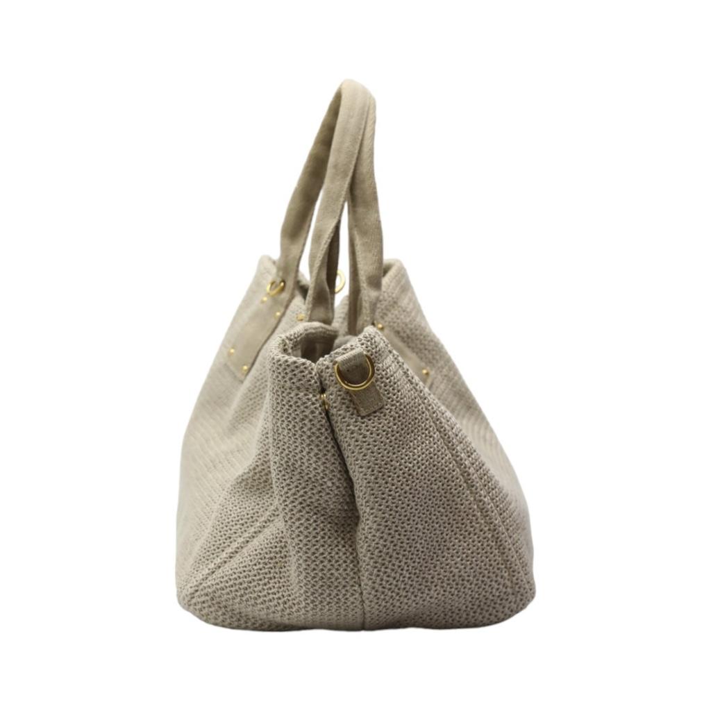 Prada Canvas Canapa Tote Bag Canvas Beige Women Used