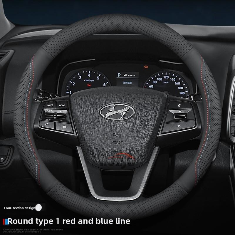 Kožený potah na volant do auta pro Hyundai Tucson Kona Elantra Santa Fe Sonata Creta Palisade Ioniq 5 2022 2023 2024 2025 2026