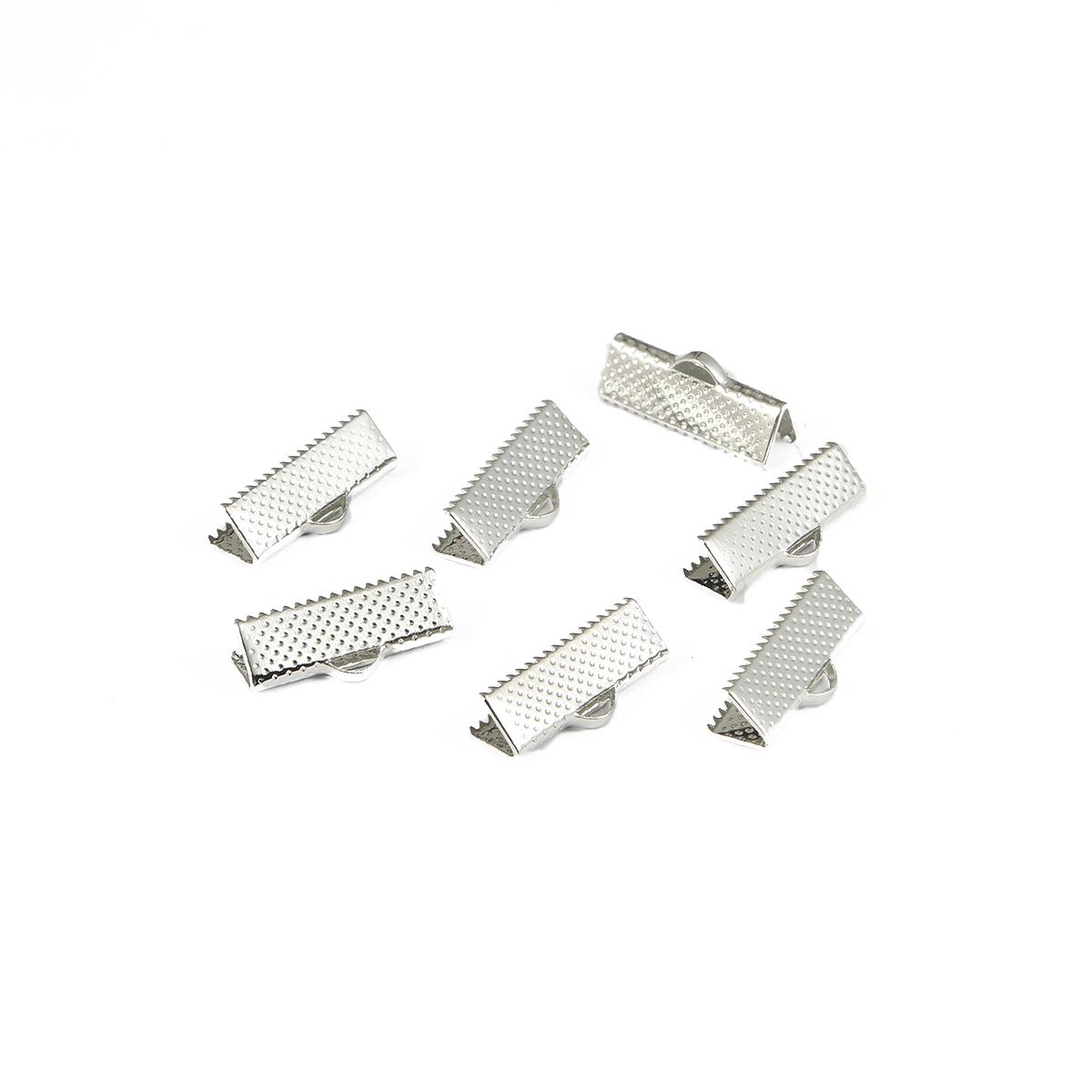 

50 шт. текстуровані кінцеві ковпачки обжимні намистини шнур плоский чохол застібки кліп складний DIY ювелірні вироби намисто з єднувачі фурнітура DIY 20mm