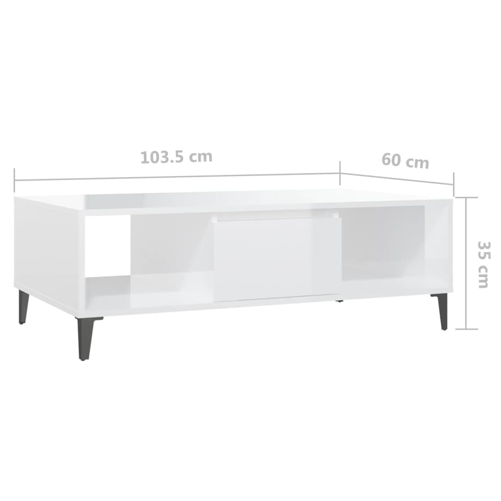 Moderner Couchtisch, Stauraum-Beistelltisch, Kann Als TV-Schrank Verwendet Werden, 103,5x60x35 Cm
