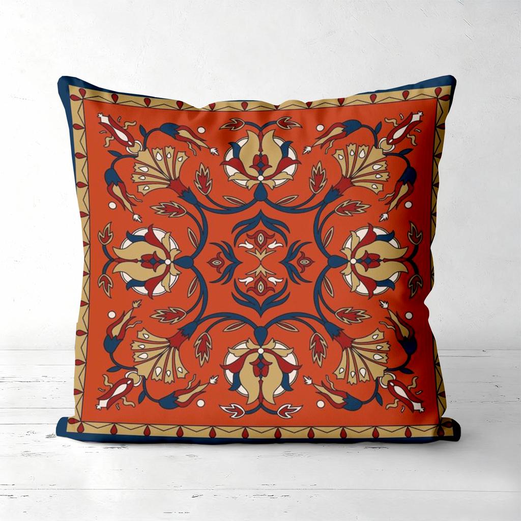 Oriental Patterned Throw Pillows For Home Decor Polyester Pillowcase, Sofa Decorative Cushion Cov Headboard Pillow