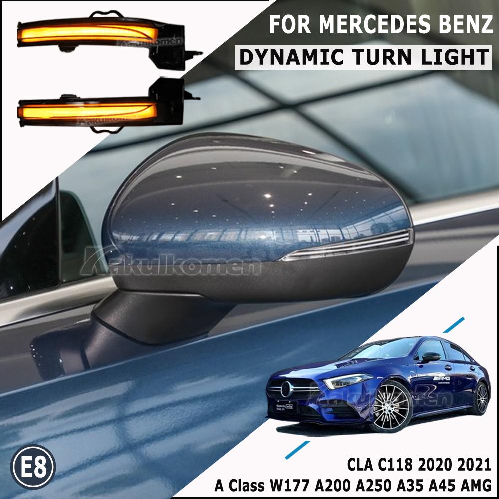 For Mercedes Benz A Class W177 V177 A200 A250 A35 A45 AMG CLA C118 LED Dynamic Turn Signal Light Side Mirror Indicator Blinker