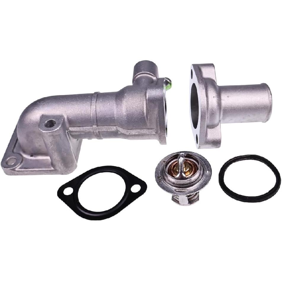 JZGRDN Water Flange 17331-72700 17331-72702 17331-72703 & Thermostat 3918235 with Gaskets, Cover 16221-73270 15321-73260 Compatible with Kubota V1702