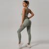 Summer Autumn Yoga Sets Women Workout Outfits High Waist Leggings Sleeveless Sports Top Fitness Set Seamless Gym Tracksuit