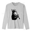 Cat Playing ClarineT T Shirt and Music Lover Clarinettist Birthday Musician Woodwind Instrument Idea vintage Washed homme