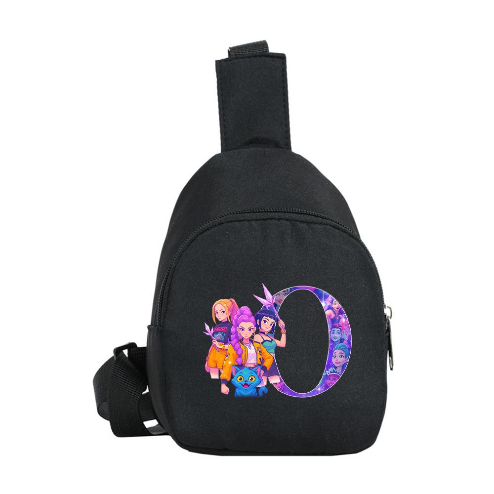 Kreslený 26 Anglické Písmeno K-Pop Lovci Démonov Potlačený Kawaii Hrudný Vak pre Chlapca Dievča Taška cez Rameno Študent Prenosná Crossbody Taštička Vianočný Darček