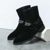 Autumn and Winter Large Size Short Boots Men's Fashion Western Cowboy Boots Foreign Trade British Style Zipper Matte Men's Leather Boots