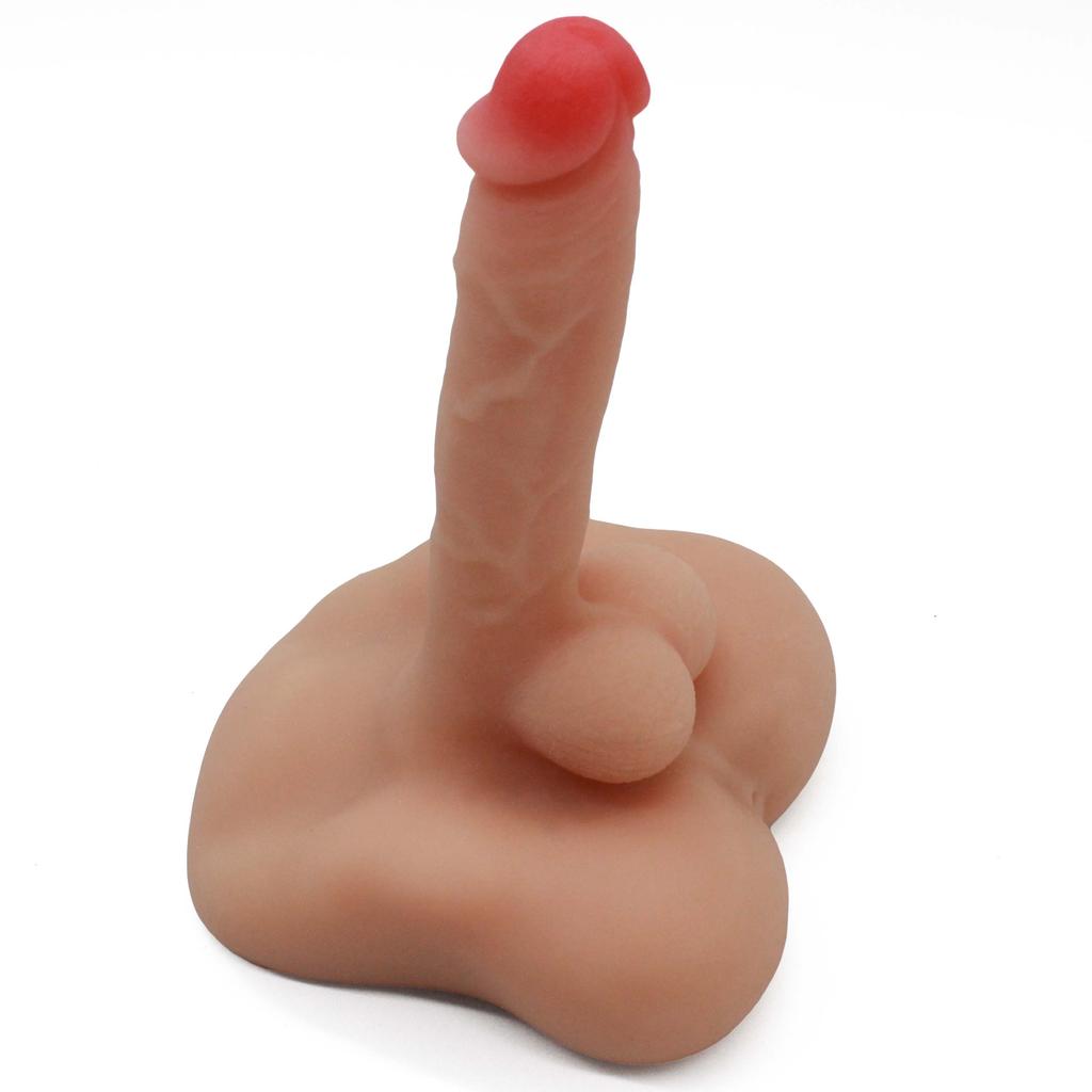 VaHppy Large 18.5*4.5cm 1.7kg Dildos Artificial Penis With Anus Sex Toys For Gay Girl Women Brown Skin Masturbator Free Hands Bent Arbitrarily