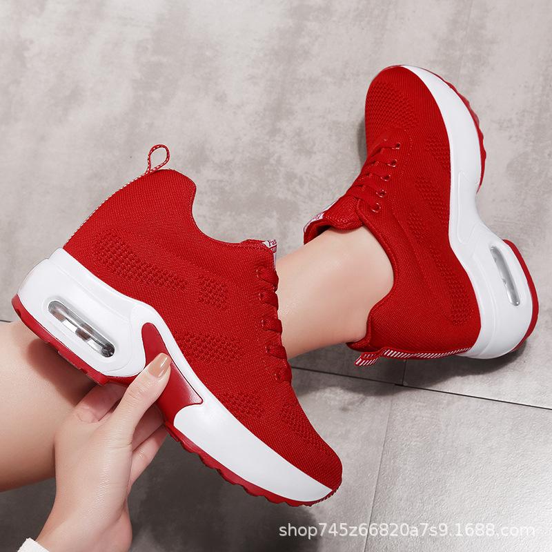 Women Height Increase Air Cushioned Sport Shoes Outdoor Running Trainning Breathable Antiskid Sneakers Travel Shoe Dropshipping