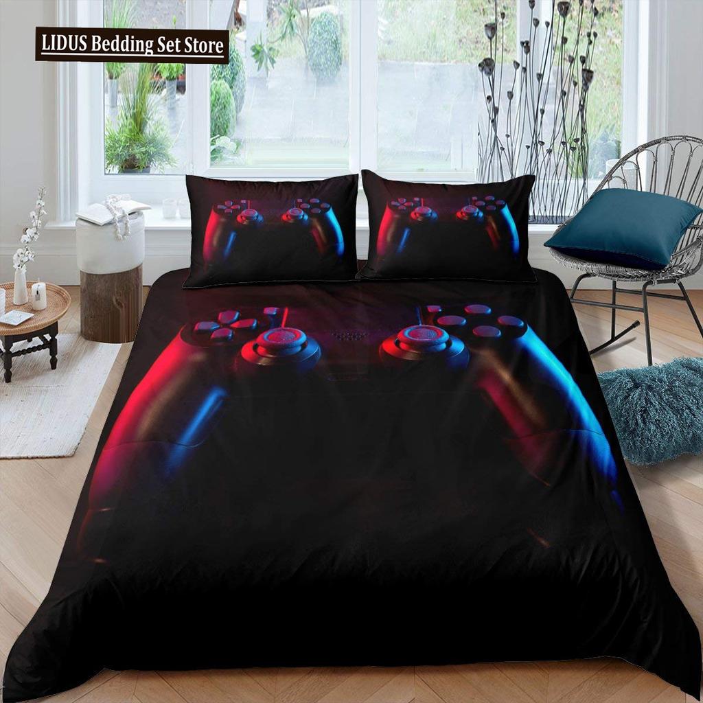 Games Duvet Cover Set Boy Kid Gamepad Bedding Set Video Game Controller Polyester Comforter Cover Player Modern Gamer Bedclothes