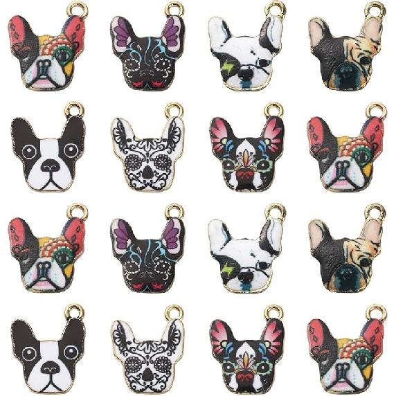 KitBeads 40pcs Enamel Rabbit Charms Mixed Styles Easter Bunny Charms Flower Printed Animal Bunny Rabbit Charms for Jewelry Making Bulk