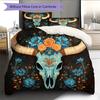 Cow Skull Pattern Bedding Home Decoration Birthday Gift (1 * duvet cover + 2 * pillowcase, without core)