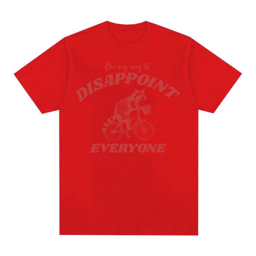On My Way To Disappoint T Shirt Funny Raccoon Retro Graphic Meme T-shirts Unisex Women s Clothing Fashion Oversized Cotton T-shirt S