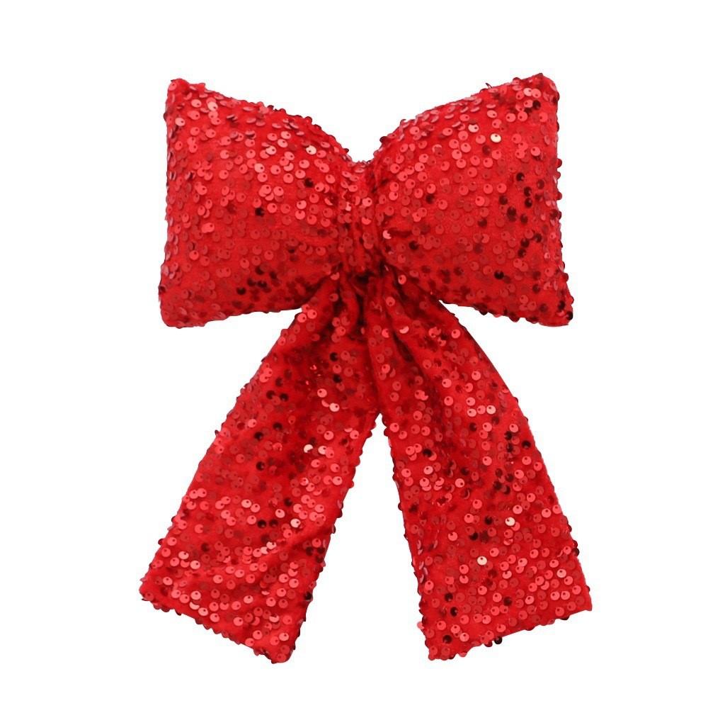 Sequins Bow Christmas Pendants For Scene Setup And Holiday Props Decorations