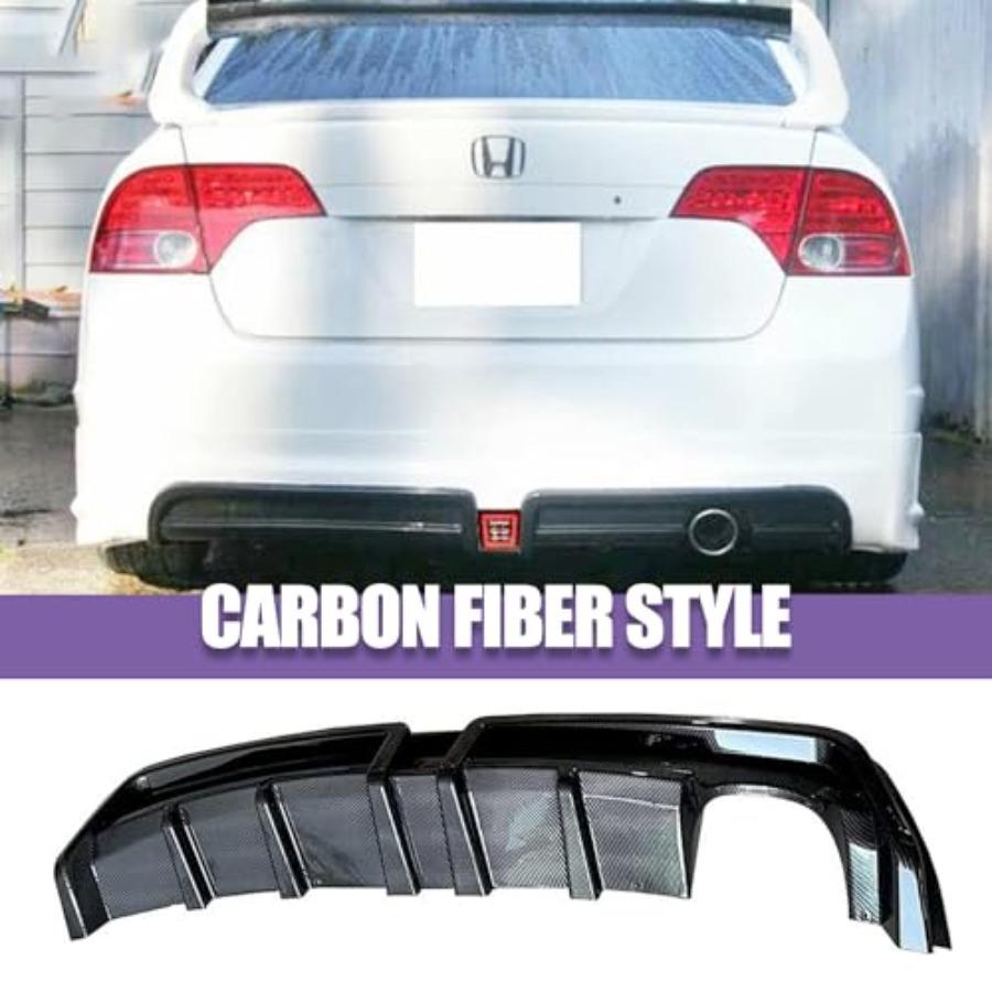 

Carbon Fiber Style Rear Bumper Diffuser for 20062011 Honda Civic Sedan with LED Brake Light Enhanced Aerodynamics and Stylish S United States