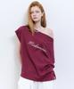 Nigaennikol Lettering Off Shoulder Top_Plum