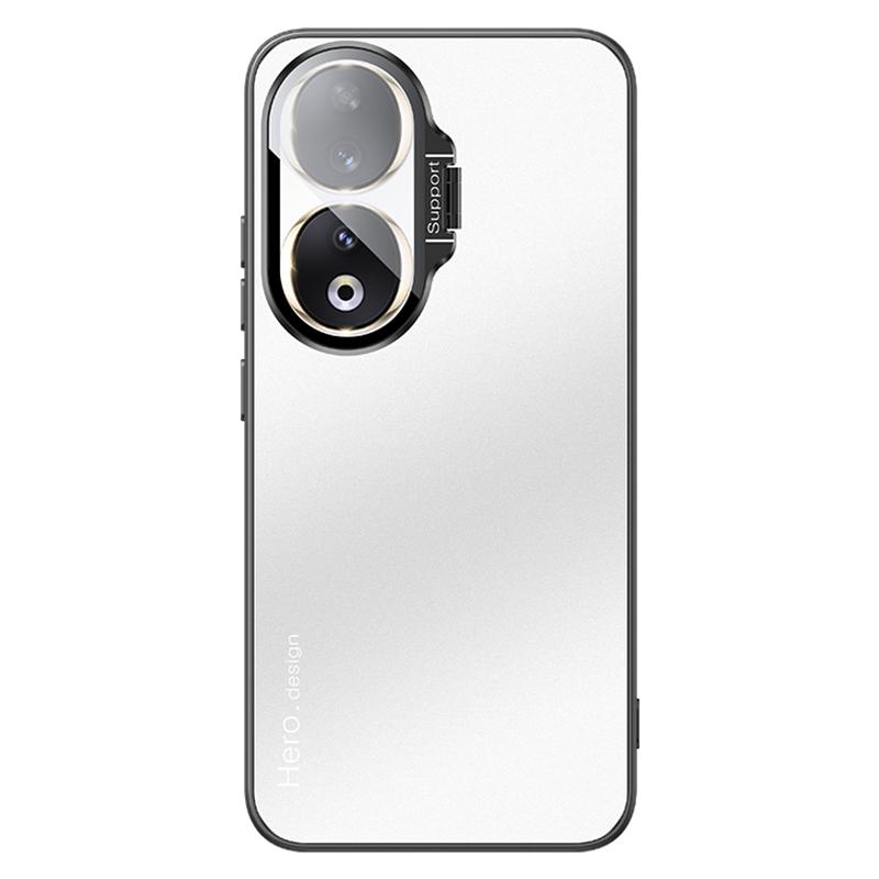 For Honor 90 Case with Lens Kickstand Shockproof PC+TPU Phone Cover