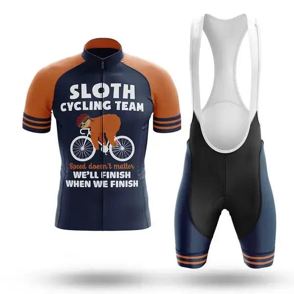 

Sloth Team Men s Cycling Jersey Set Triathlon Clothing Breathable Mountain Cycling Clothes UV Protection Riding Bicycle Suit 5XL
