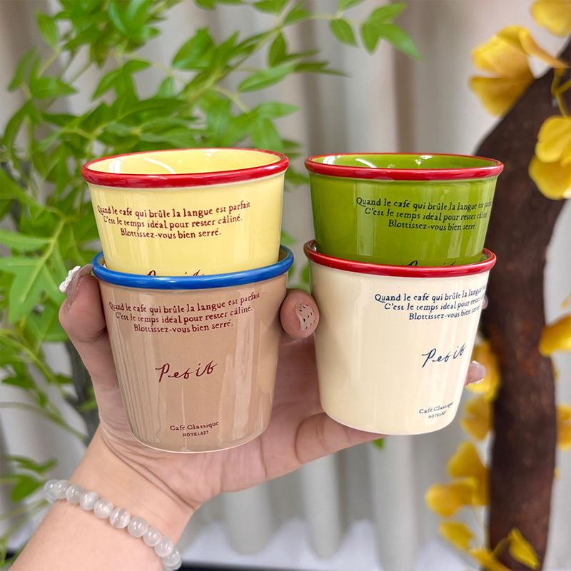 1PC Water Cup Coffee & Tea Lovers Paper Cup Shape INS Ceramic Coffee Mug Chic 2 Sizes