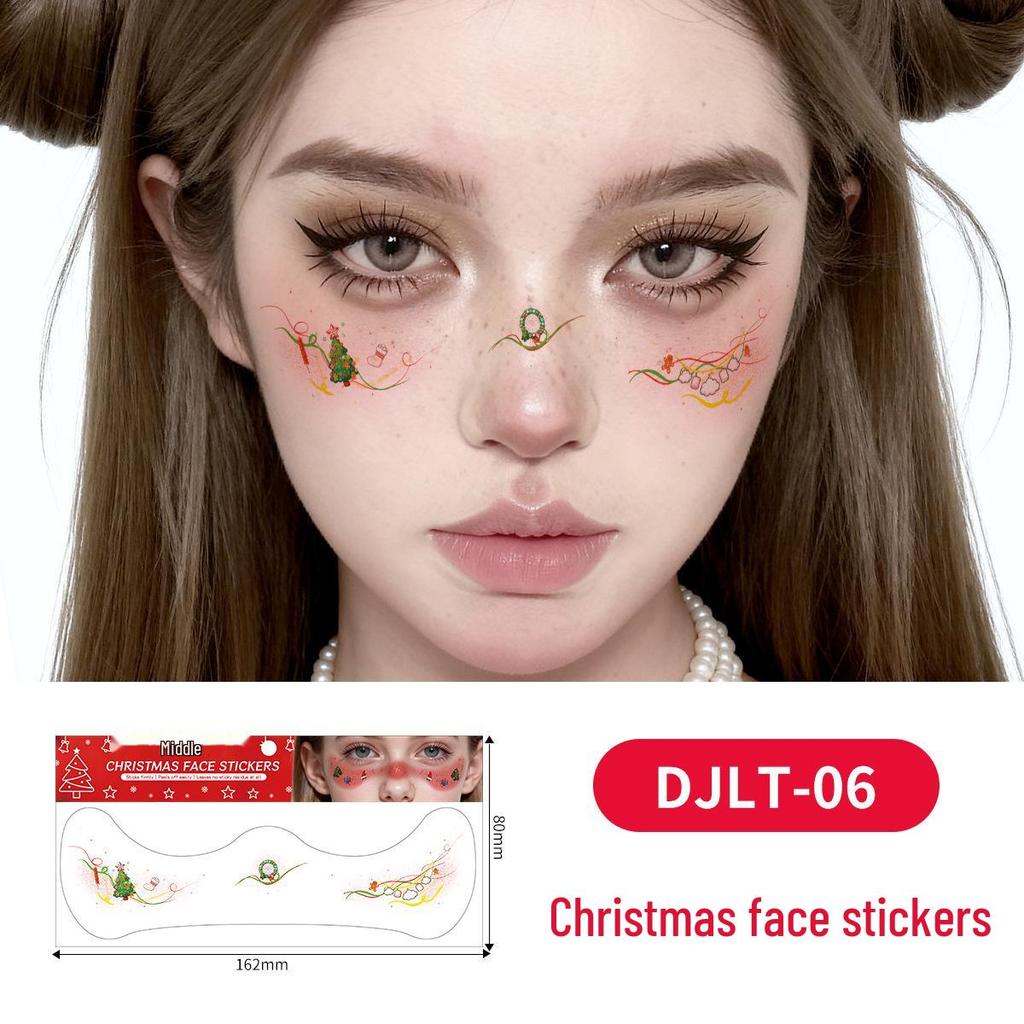 Christmas Tattoo Stickers: Easy-to-Remove Temporary Makeup Tattoos with Tree, Reindeer, and Snowflake Designs.