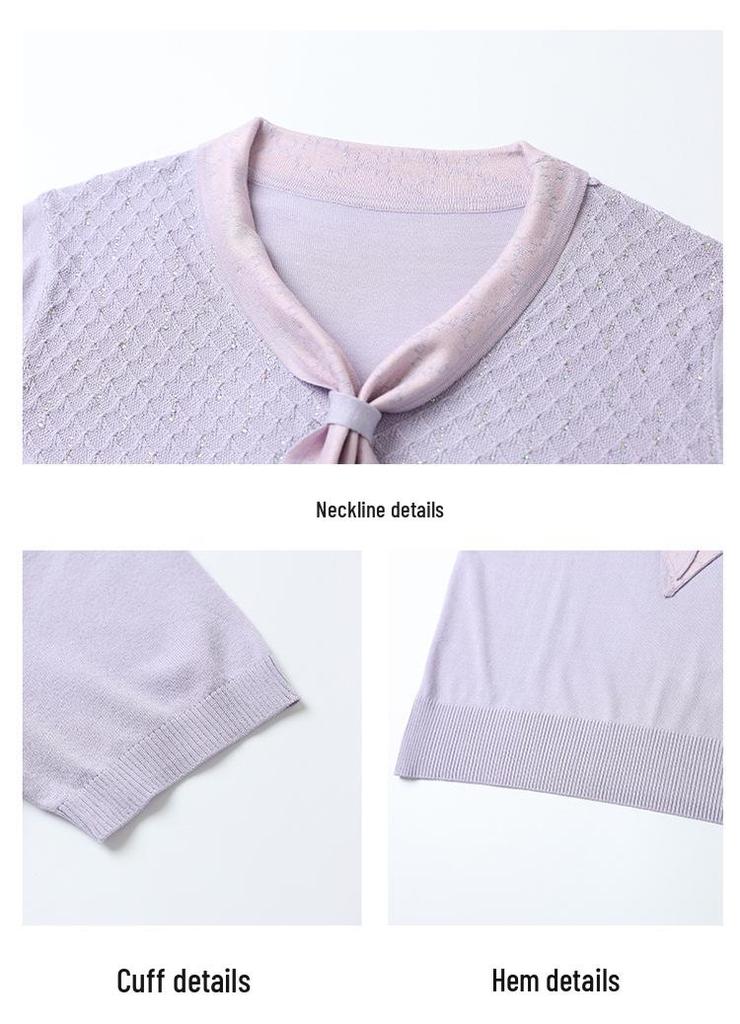 2026 Summer Ice Silk Knit Top for Women: Youthful and Cooling T-shirt