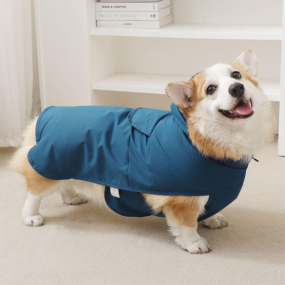 Practical Waterproof Dog Raincoat Reflective Adjustable Pet Waterproof Jacket Towable Dog Rain Cloak Rainy Season