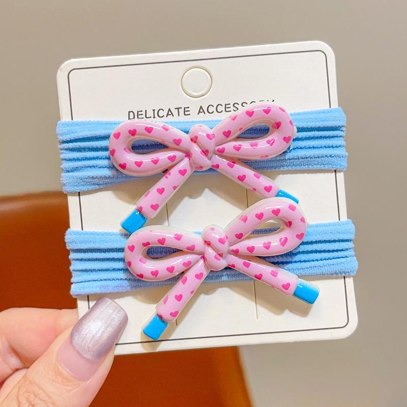 Sweet Bowknot Hairbands Candy Color Polka Dot Bow Ponytail Holder Elastic Rubber Bands Girls Fashion Versatile Hair Ties