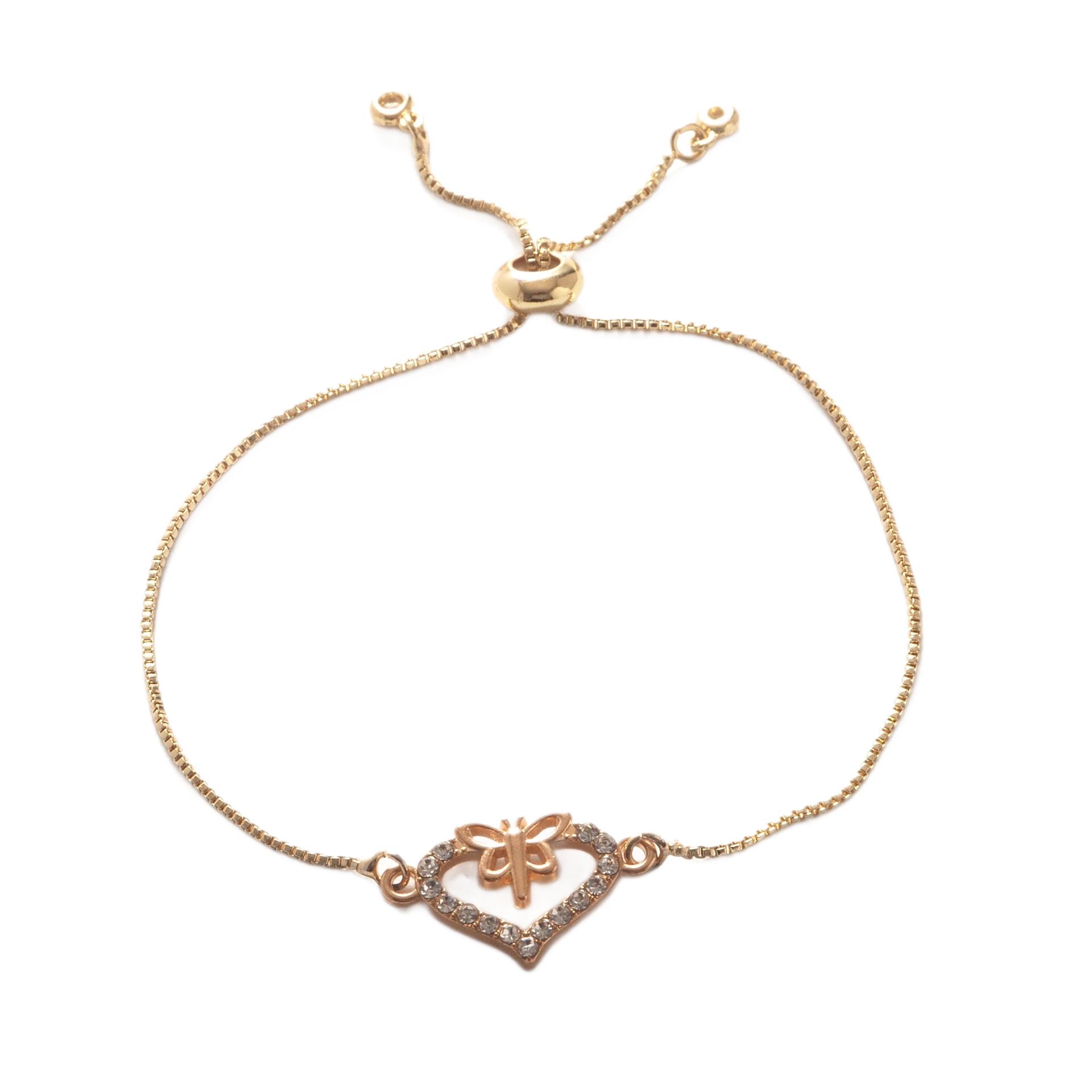 Европейский регулируемый браслет с сердцем и бабочкой - Модные женские украшения