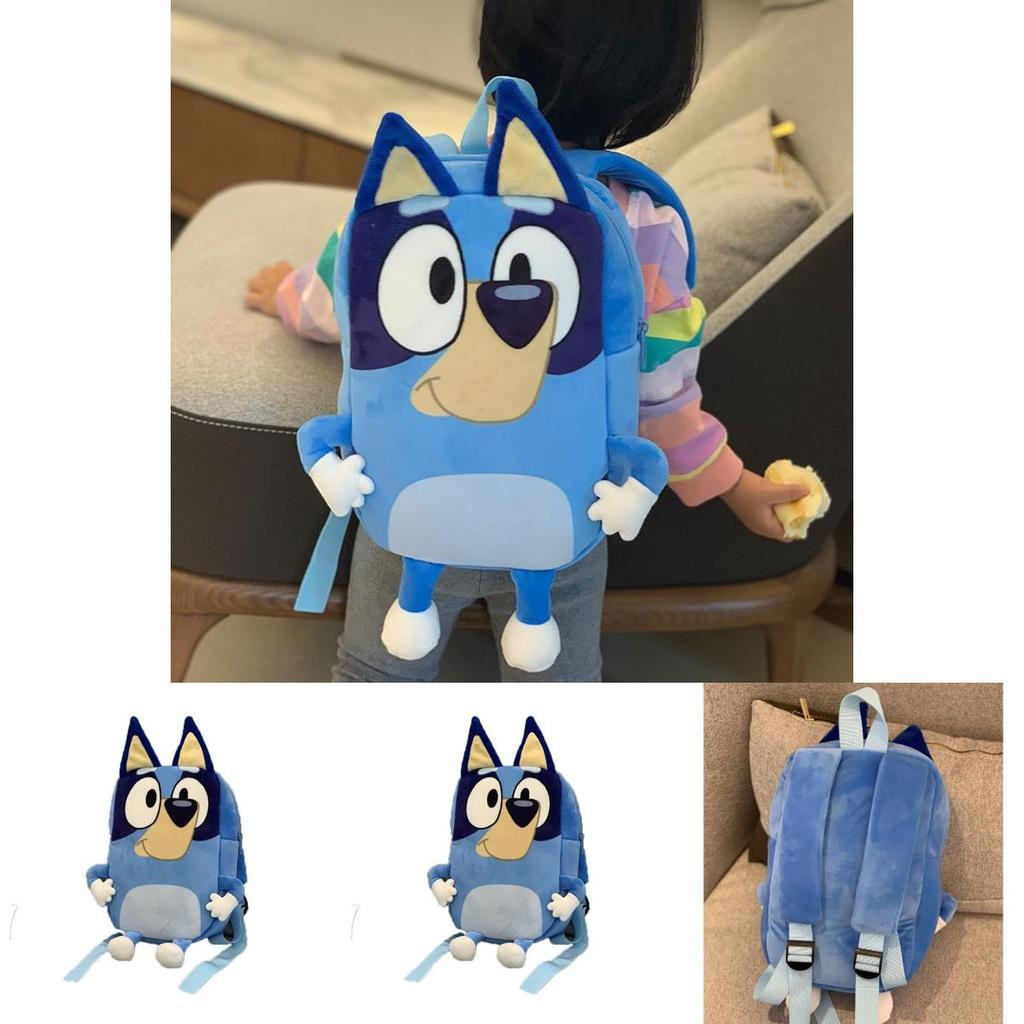 Bluey Plush School Backpack For Children Cute And Colorful Toddler Bag With Mobile Phone Pocket