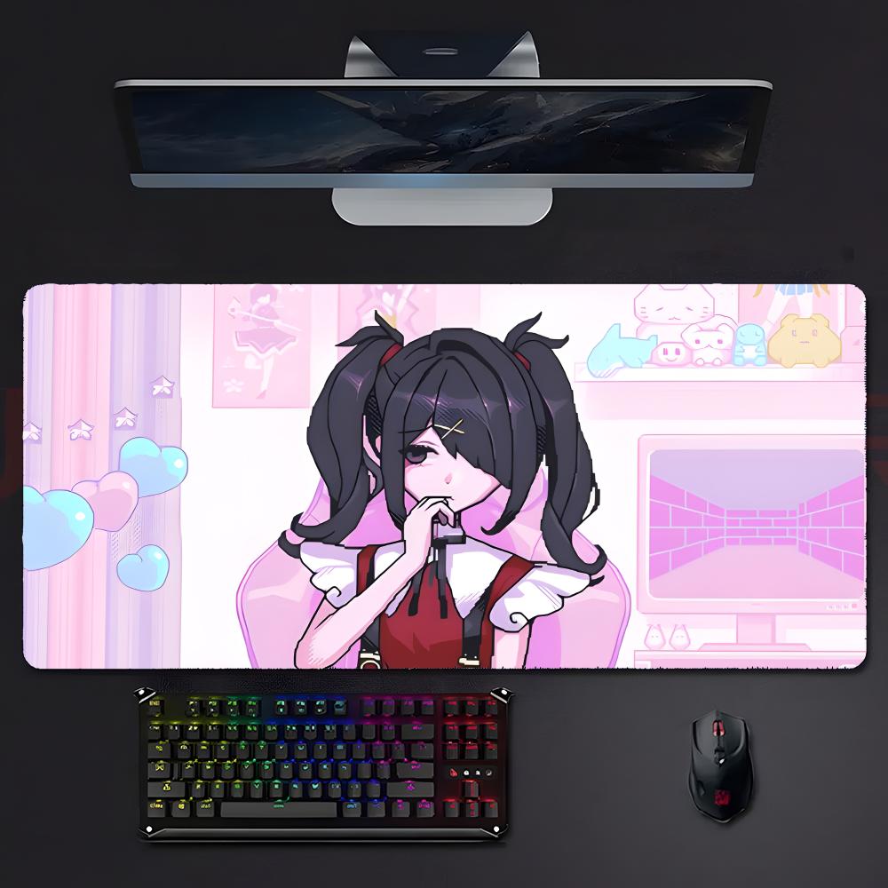 Cute Dark Game Nneedy Girl Overload Mouse Pad Large Gaming Mousepad With Stitched Edges Thickened Desk Mat Pc
