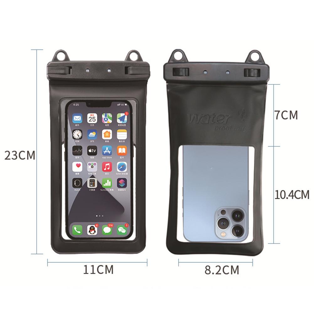PVC Phone Case with Lanyard Waterproof Phone Dry Bags Portable Lightweight Inductive Touch Rotating Buckle for Vacation Swimming