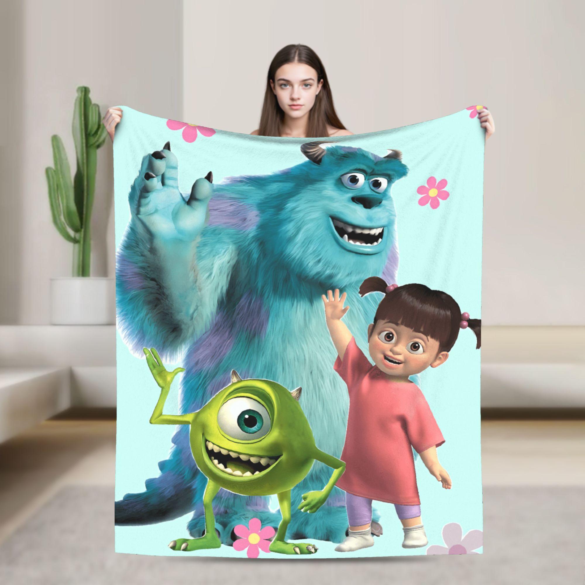 

Monsters Sulley & Mike Warm Soft Blankets Friends Kids Plush Throw Blanket Couch Chair Flannel Bedspread Sofa Bed Cover 75cmx90cm чёрный
