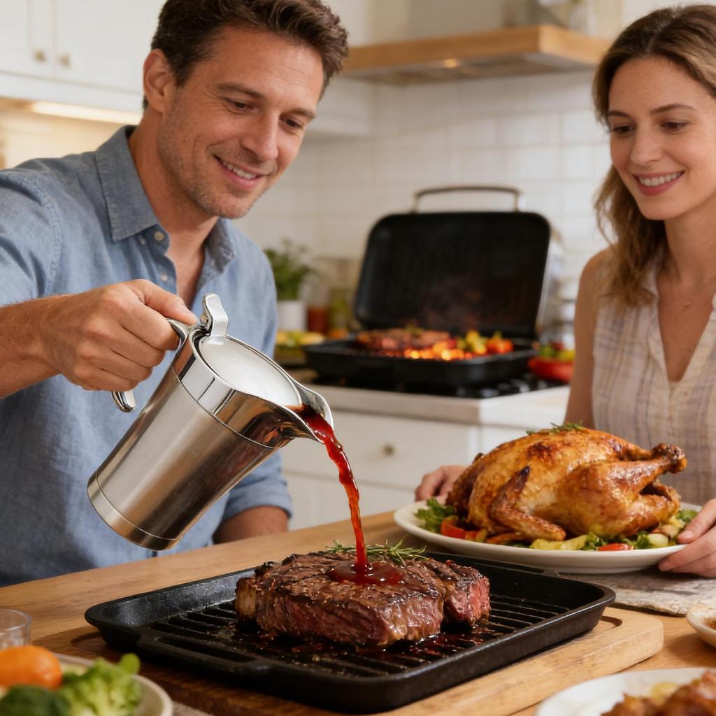 750ml Double Insulated Gravy Boat with Lid Stainless Steel Gravy Sauce Jug kitchen organizer accessories for Restaurant home