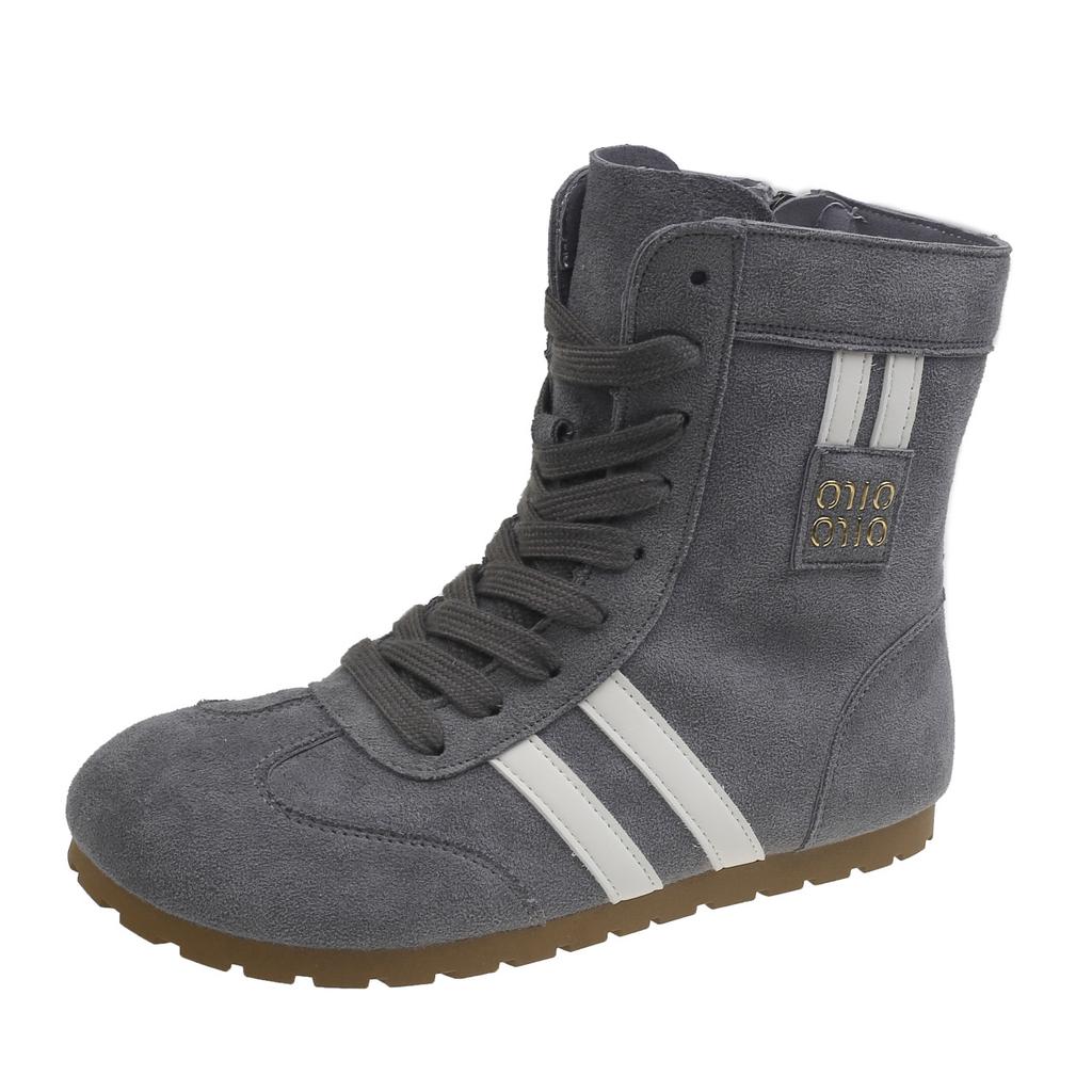 Internet celebrities with heightening women's boots popular flat-bottomed casual versatile niche sports small lace-up Martin boots women