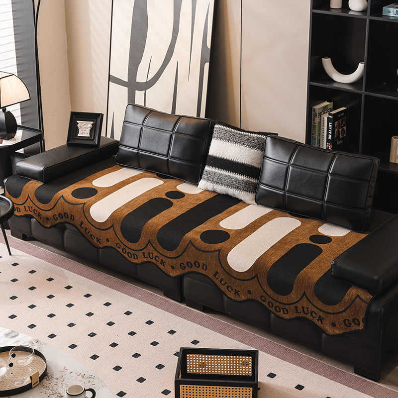 Special-Shaped Sofa Cushion, Universal In All Seasons, Non-Slip Seat Cushion, Leather Sofa Seat Cushion, Irregular Cover Cloth Towel, Light Luxury