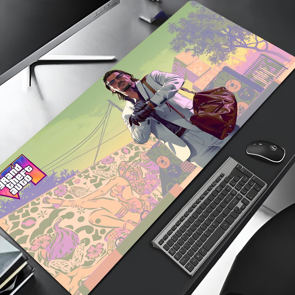 Rockstar Gta Grand Theft Auto Tappetino Mouse Cartone Animato Bordo Bloccato Grande Tappetino Gaming Tappetino Tastiera Giocatore Computer Tappetino Mouse Scrivania PC Scrivania Pa