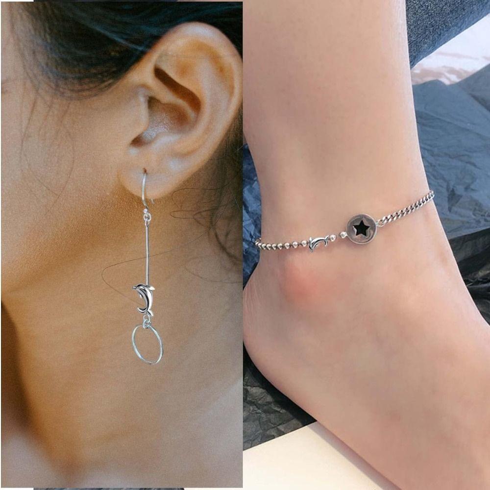 Silver Plated Dolphins Charms Alloy Tibetan Vintage Dolphin Charm Jewelry Accessories