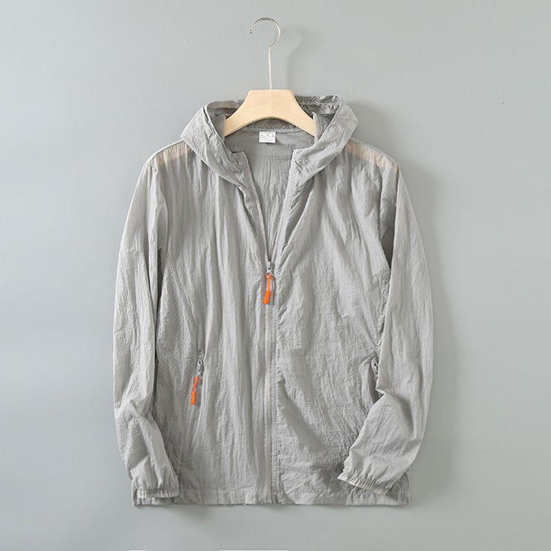 Export Export Tail Goods Laser Perforated Sun Protection Clothing Men's UV Protection Japanese Original Single Cut Label Hooded Skin Clothes