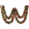 Christmas Tinsel Garlands Decoration Bar Tops 2/10M Red Green Wreath Xmas Tree Ornaments Party Home Staircase Decor Pendant Prop