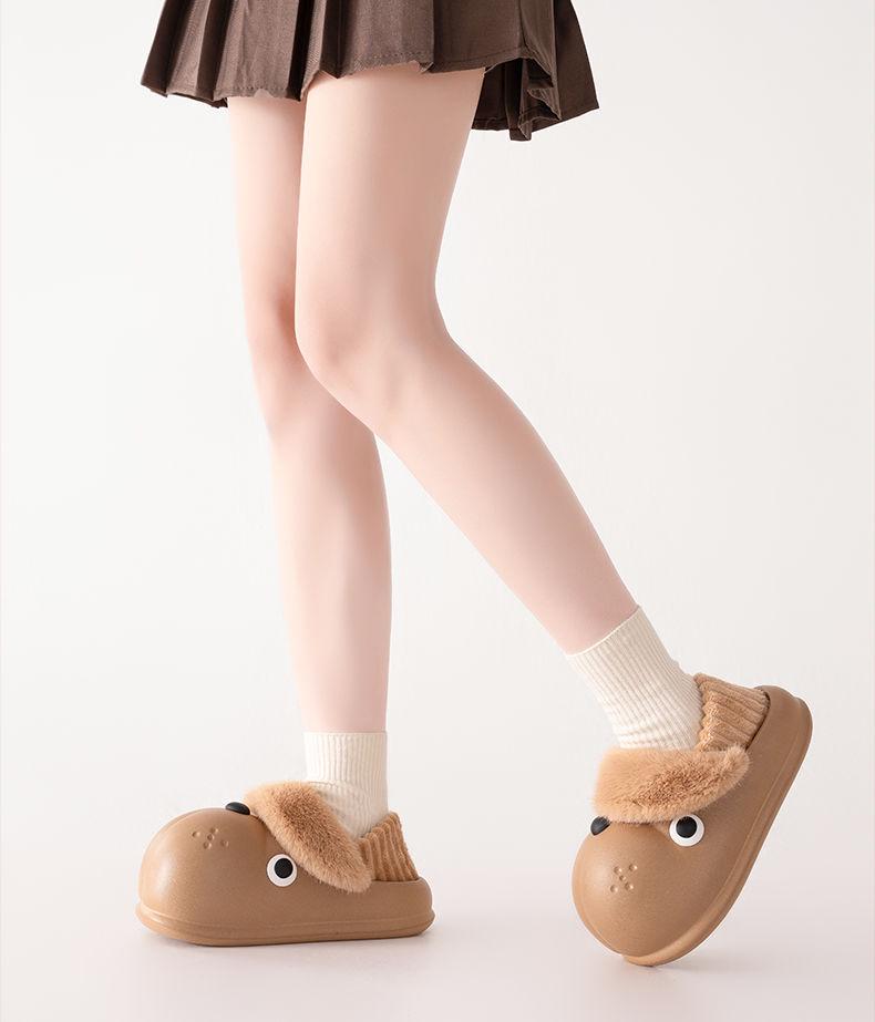 Cozy Winter Dog Slippers: Detachable, Versatile, Warm Cotton with EVA Sole - Cute & Dirt-Resistant for Outdoor Use