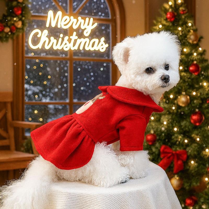 PETCIRCLE Christmas Pet Clothes Dog Cat Festive Apparel Holiday Outfit