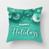 Merry Christmas Printed Green Pillowcase  Style Cushion Cover Home Sofa Decor Throw