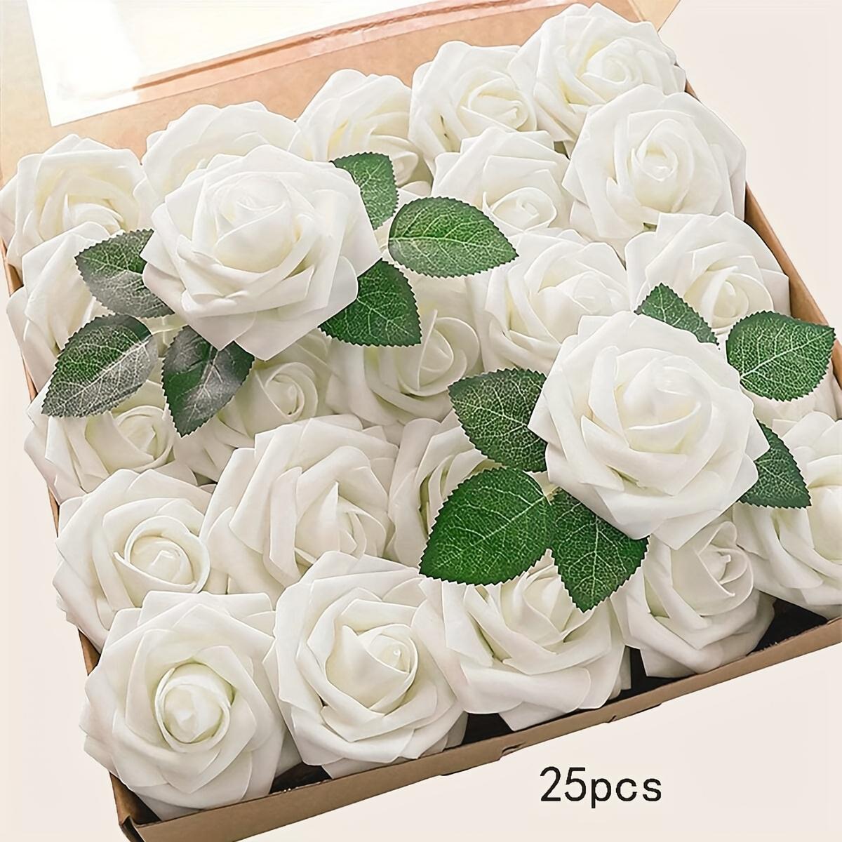 

25pcs Artificial Flowers, Fake Flowers Roses W/stem For DIY Wedding Bouquets Centerpieces Arrangements Party Home Decorations