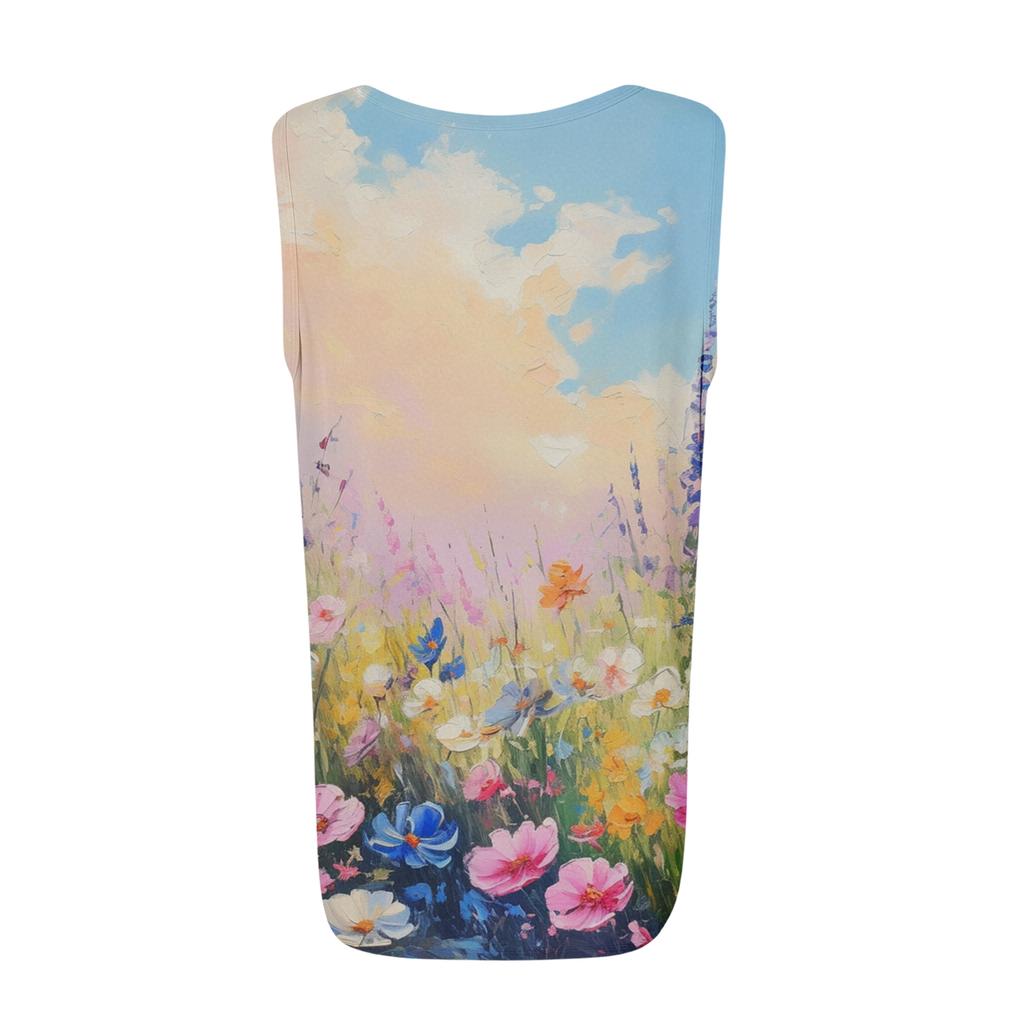 Women's Fashionable Casual Vintage Print Tank Top