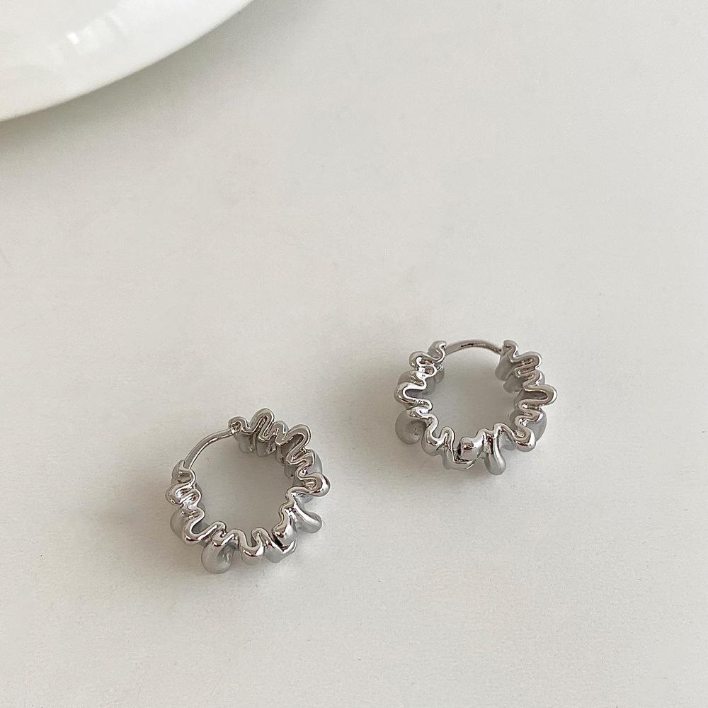 Stainless Steel Smooth Metal Chunky Hoop Earrings for Women Girls Fashion Round Circle Hoops Statement Earrings Punk Zircon