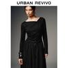UR 2026 Spring Women's Casual Slim Fit Dress with Metal Buckle Belt