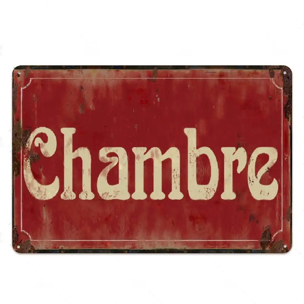 Place Plaque Metal Vintage Shabby French Text Sign Wall Tin Sign Decor For Toilet Cuisine Shop Crafts Decorative Plate Painting