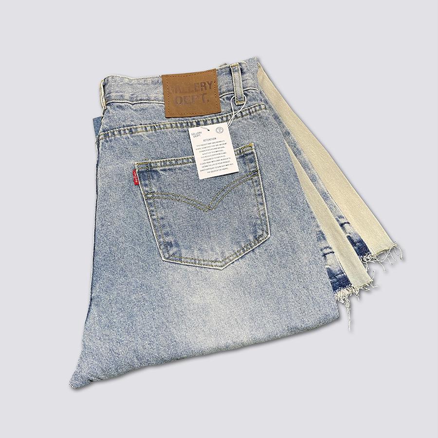 Trendy Wijde Jeans, Gewassen, Slijtageplekken, Patchwork, Unisex Stijl