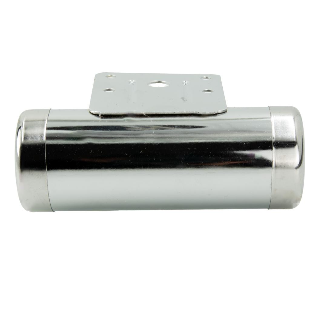 Noga meblowa w kształcie beczki, chromowana srebrna, wysokość 45mm, długość 125mm